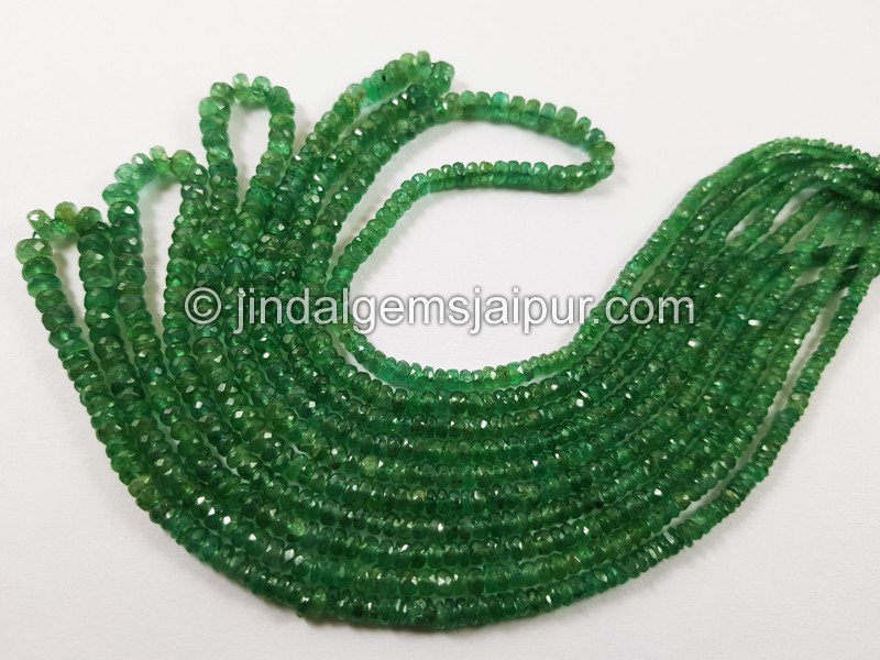 Emerald Faceted Roundelle Beads